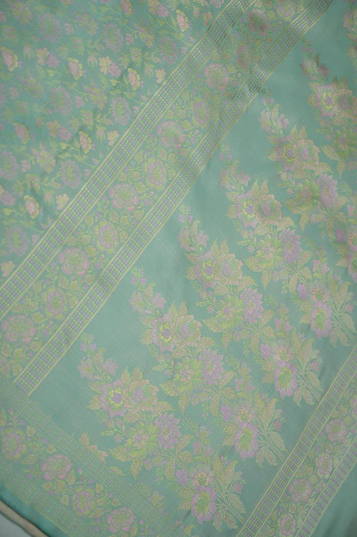Pure Banarasi Katan Silk Light sea green Saree