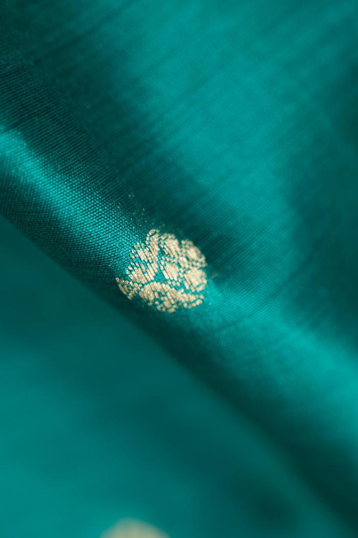 Pure Banarasi Chynia Sapphire Silk Saree