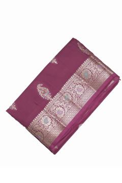 Wine Katan Silk Banarasi Saree