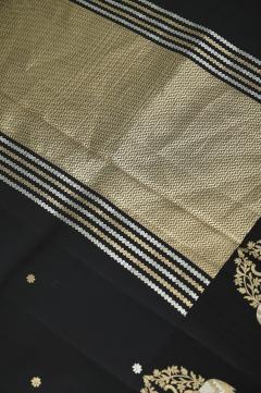 Black Mango Silk Handloom Banarasi saree