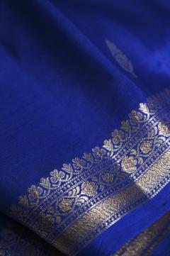 Royal Blue Katan Silk Banarasi Saree 