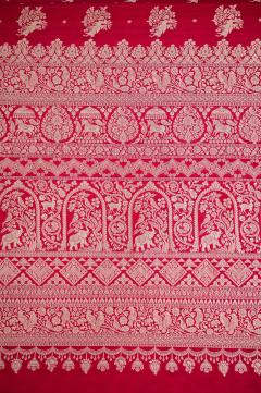  khaddi georgette rani figure boota style Banarasi saree