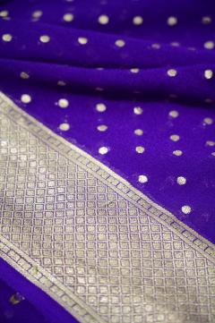 Georgette Bobby Booti Banarasi Saree