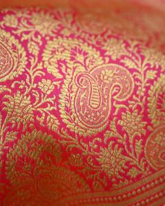 katan handloom prani pink Banarasi Saree