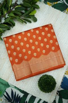 Pure Banarasi Chynia Golden Zari Navy Blue Saree
