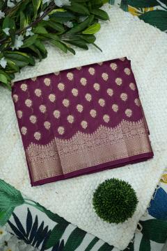 Pure Banarasi Chynia Golden Zari Navy Blue Saree