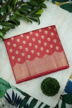 Pure Banarasi Chynia Golden Zari Navy Blue Saree