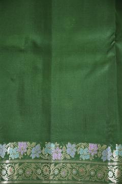 Bottle Green Katan Silk Banarasi Saree