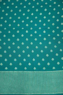 Rama Green Khaddi Georgette Banarasi 3 Pc Suit