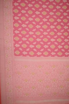 Supernet Blush Pink Banarasi Saree