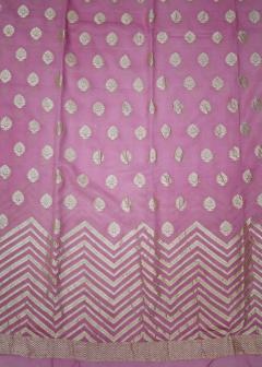 Pure Banarasi Baby Pink Khaddi Georgette Saree