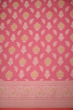 Supernet Blush Pink Banarasi Saree